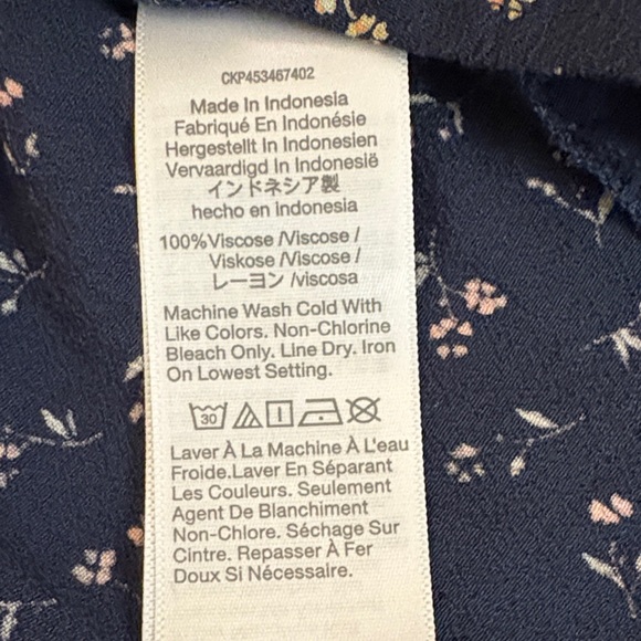 Madewell Navy Floral Button-Front Midi Dress - Picture 6 of 8